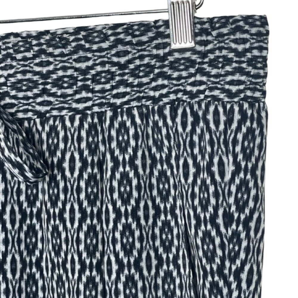 TRUCCO | Women's Blue and White Geometric Print Loose Fit Casual Pants | Size L - Picture 3 of 11